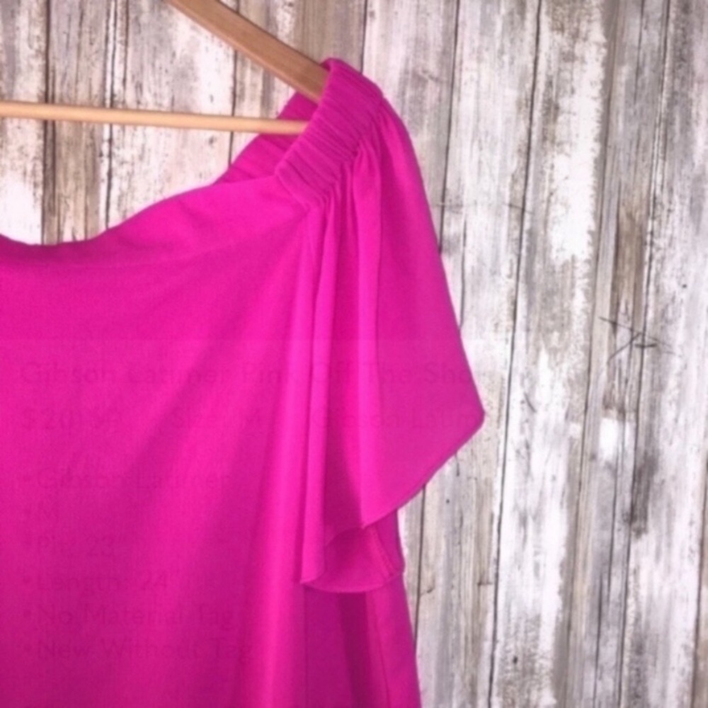 Gibson Latimer Pink Off The Shoulder Blouse - Picture 3 of 3